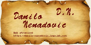 Danilo Nenadović vizit kartica
